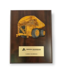 GALVANO CAMION GRAN MINERIA DE RESINA SOBRE RELIEVE, PLACA GRABADA