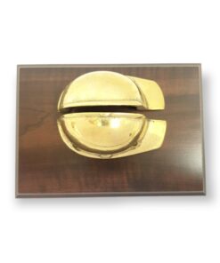 Alternative view of PORTACARTAS CASCO MINERO DE BRONCE, BASE MADERA.