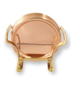 Alternative view of POSAVASOS DE COBRE CON SOPORTE DE BRONCE SET 6 UNID. PLATO DE 11 CM