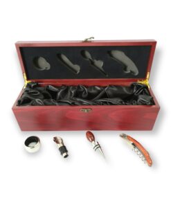 Alternative view of CAJA DE MADERA PARA BOTELLA DE VINO SET 4 PIEZAS