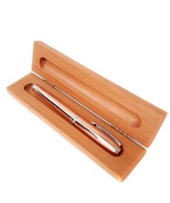 LÁPIZ DE COBRE EN CAJA DE RAULÍ, LOGO GRABADO LÁSER