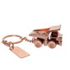 llavero camion minero 3d cobrizado con placa para grabar