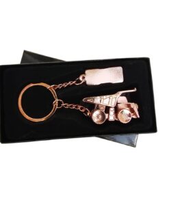 llavero camion minero 3d cobrizado en caja negra para regalo